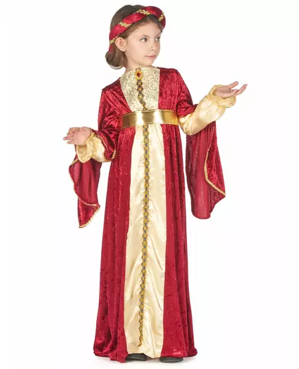 Maskeraddräkt medeltida drottning flicka, Storlek: 7-9 år (120-130 cm), image 3