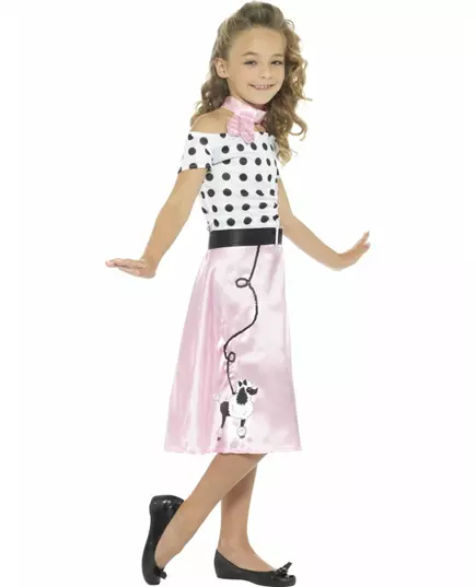 50-tals miss girly-maskeraddräkt flicka, Storlek: 10-12 år (145/158 cm), image 3