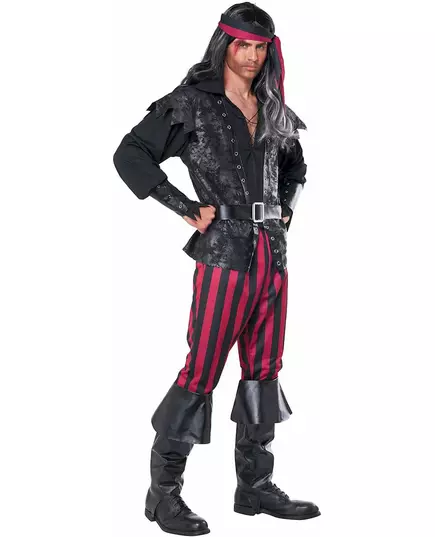 Randig piratmaskeraddräkt för herr, Storlek: Small, image 3