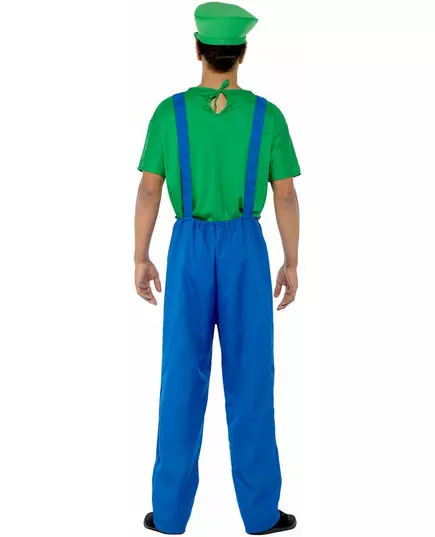 Grön maskeraddräkt rörmokare herr, Storlek: Large, image 3
