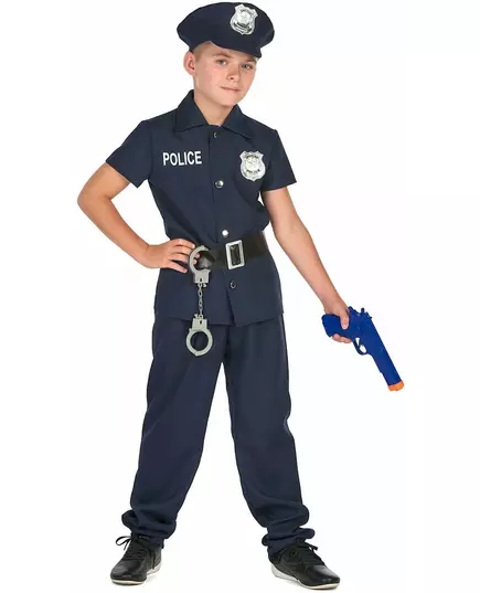 Polismaskeraddräkt med korta ärmar barn, Storlek: 7-9 år (120-130 cm), image 2