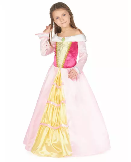Prinsessmaskeraddräkt med satinklänning flicka, Storlek: 7-9 år (120-130 cm), image 3