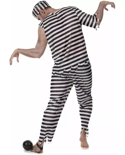 Skrämmande zombiefångemaskeraddräkt herr, Storlek: Medium, image 3