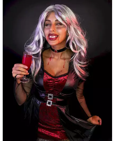 Röd vampyrmaskeraddräkt dam Halloween, Storlek: X-Large (44/46), image 3