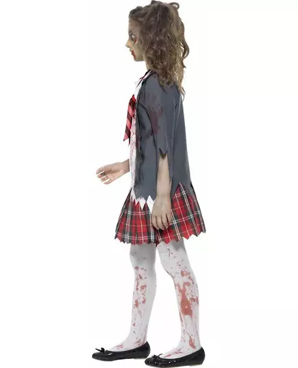 Zombie-skolflicka maskeraddräkt barn Halloween, Storlek: 13-15 år (152/163 cm), image 3