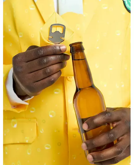 Mr Bière gul Suitmeisters™-maskeraddräkt vuxen, Storlek: Large (EU 52-54), image 3