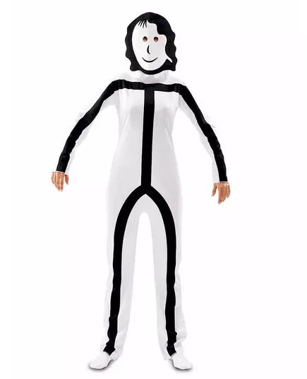 Maskeraddräkt med Stickman-masker vuxen, Storlek: Medium/Large (52), image 3