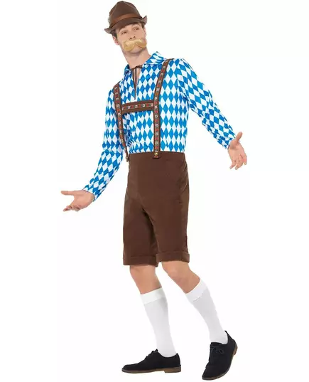 Bayersk maskeraddräkt blå och brun vuxen, Storlek: X-Large, image 3