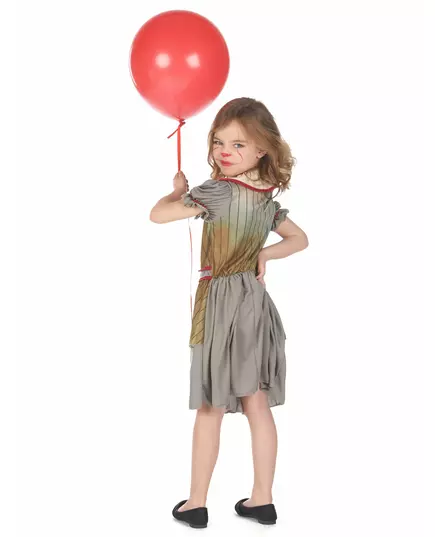 Maskeraddräkt skrämmande clown grå flicka, Storlek: 13-14 år (140-152 cm), image 3