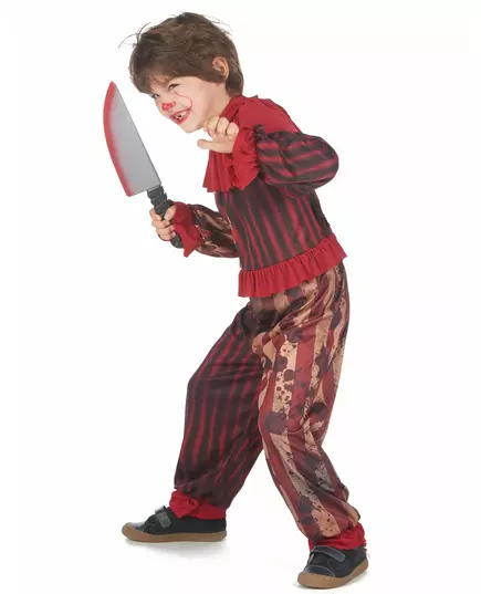 Skrämmande röd clownmaskeraddräkt för pojkar, Storlek: 7-9 år (120-130 cm), image 3