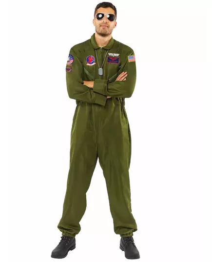Top Gun™-maskeraddräkt i overall herr, Storlek: Large, image 3