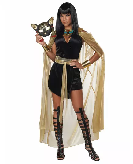 Lyxig kattgudinnemaskeraddräkt från Egypten dam, Storlek: X-Small (36/38), image 3