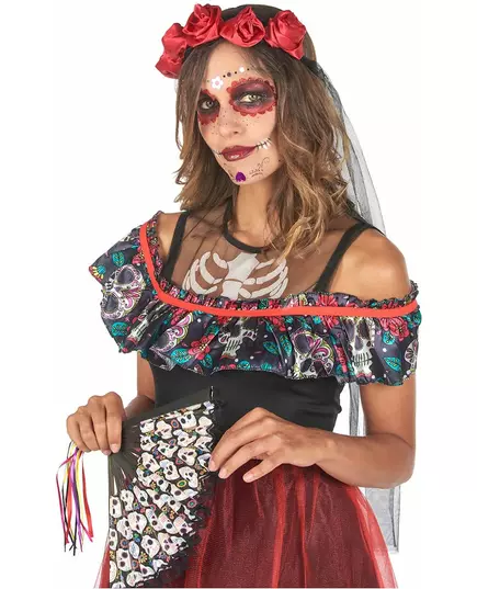 Dia de los Muertos-maskeraddräkt för dam, Storlek: Large, image 3