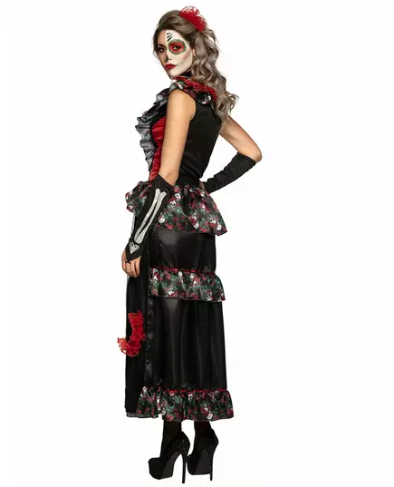 Dia de los Muertos-maskeraddräkt med underkjol dam, Storlek: Medium/Large (40/42), image 3