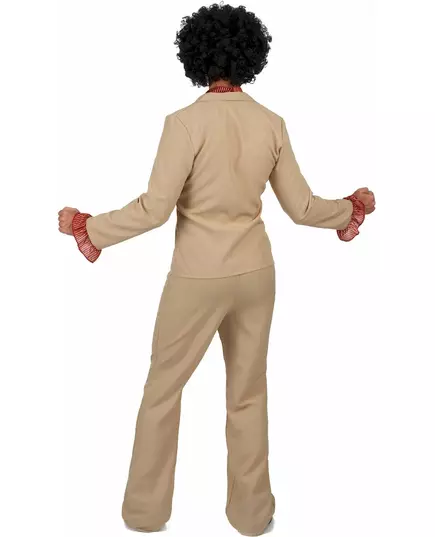 Beige discodräkt med volanger herr, Storlek: Medium, image 3