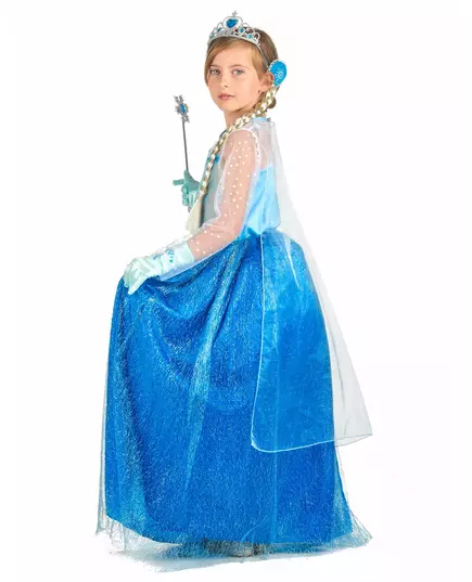 Blå isprinsessemaskeraddräkt och tillbehör barn, Storlek: 8-10 år, image 3
