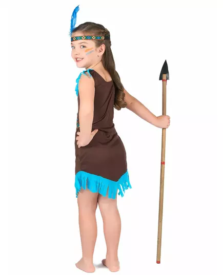 Maskeraddräkt indian brun och blå flicka, Storlek: 7-9 år (M), image 3