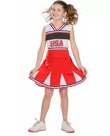 Maskeraddräkt USA-pompomflicka flicka, Storlek: 10-12 år (142-148 cm), image 3