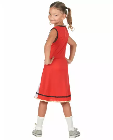 Röd USA-pompomflicka-maskeraddräkt för flicka, Storlek: 3-4 år (92-104 cm), image 3