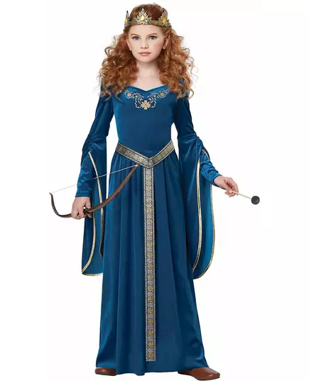 Lyxig medeltida prinsessmaskeraddräkt i sammet flicka, Storlek: 4-6 år (116 cm), image 3