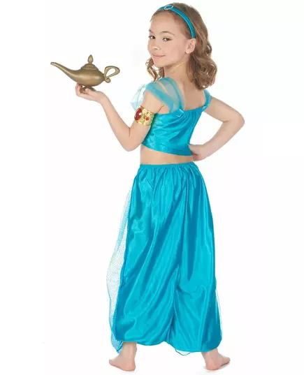 Blå orientalisk prinsessmaskeraddräkt flicka, Storlek: 7-9 år (120-130 cm), image 3