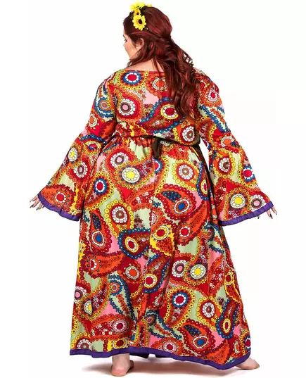 Hippieklänning maskeraddräkt dam plus size, Storlek: XXX-Large, image 3