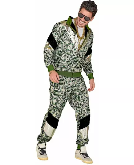 Maskeraddräkt träningsoverall dollarsedel stora storlekar, Storlek: X-Large, image 3