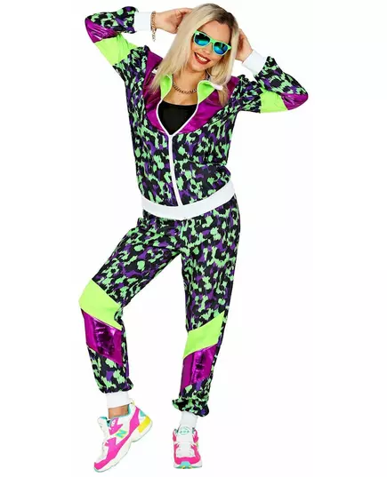 Maskeraddräkt med leopardmönstrad träningsoverall i neon, plus size, Storlek: X-Large, image 3