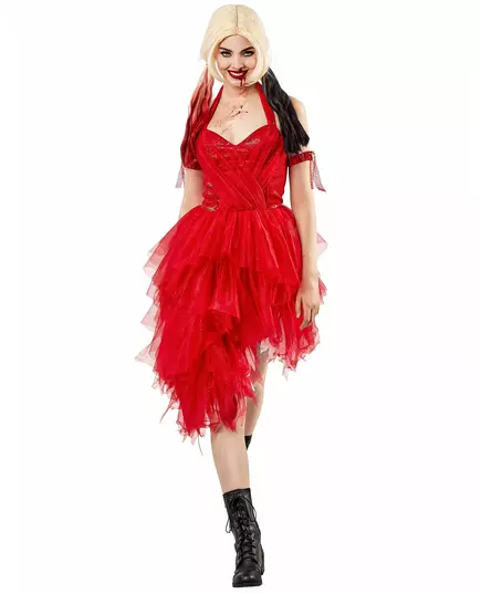 Röd Harley Quinn™-klänning dam – Suicide Squad 2™, Storlek: Small, image 3