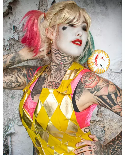 Gyllene hängselbyxor Harley Quinn Birds of Prey™ dam, Storlek: X-Small, image 3
