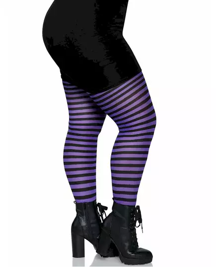 Svart- och lilrandiga strumpbyxor dam plus size, Storlek: XXX-Large/XXXX-Large (54-58), image 3