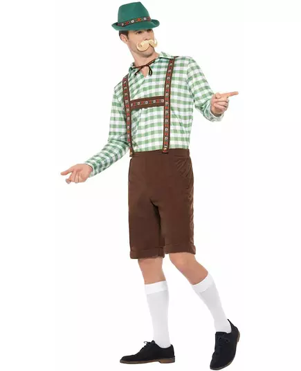 Grön och brun bayersk maskeraddräkt för vuxen, Storlek: Large, image 4