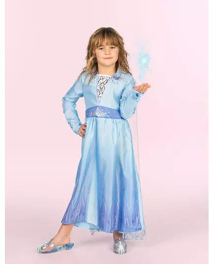 Klassisk Elsa Frost 2™-maskeraddräkt flicka, Storlek: 9-10 år (134 till 140 cm), image 4