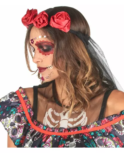 Dia de los Muertos-maskeraddräkt för dam, Storlek: Medium, image 4