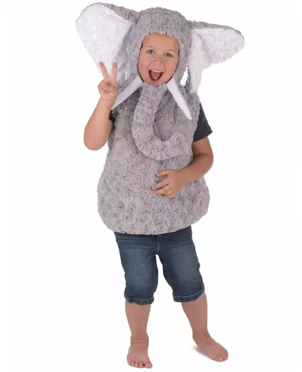 Grå elefantmaskeraddräkt barn, Storlek: 3-4 år(98-104 cm), image 4