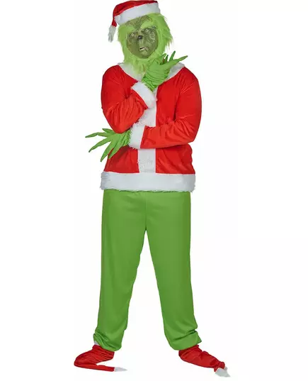 Grön grinigt monster-maskeraddräkt vuxen, Storlek: X-Large/XX-Large, image 3