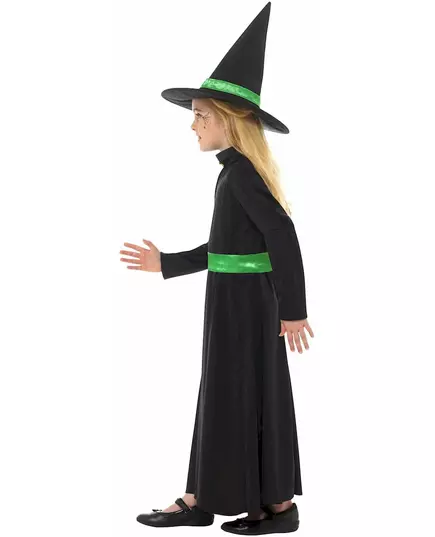 Grön liten häxmaskeraddräkt för flickor, Storlek: 4-6 år (115/128 cm), image 4