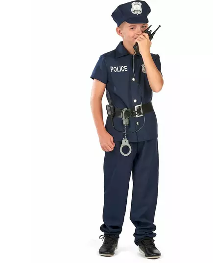 Polismaskeraddräkt med korta ärmar barn, Storlek: 7-9 år (120-130 cm), image 3