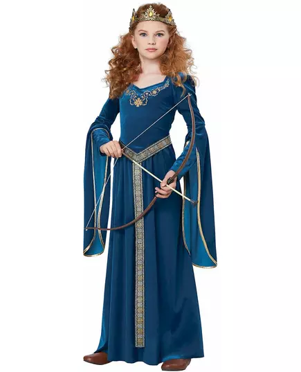 Lyxig medeltida prinsessmaskeraddräkt i sammet flicka, Storlek: 12-14 år (155 cm), image 4