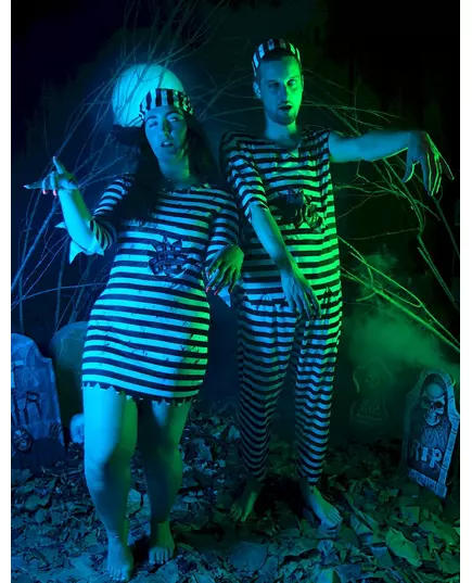 Skrämmande zombiefångemaskeraddräkt herr, Storlek: X-Large, image 4