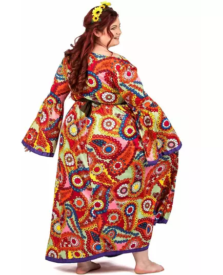 Hippieklänning maskeraddräkt dam plus size, Storlek: XXX-Large, image 4