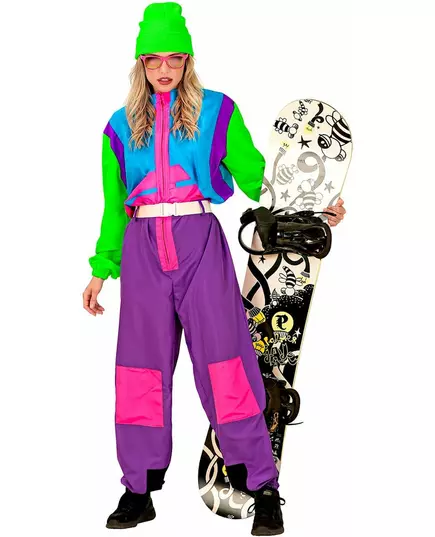 Fluorescerande snowboardåkare-maskeraddräkt vuxen, Storlek: Medium, image 3