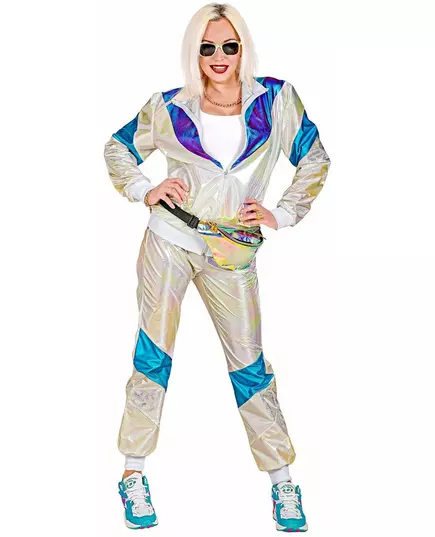Holografisk träningsoverallmaskeraddräkt för vuxen, Storlek: Medium, image 4