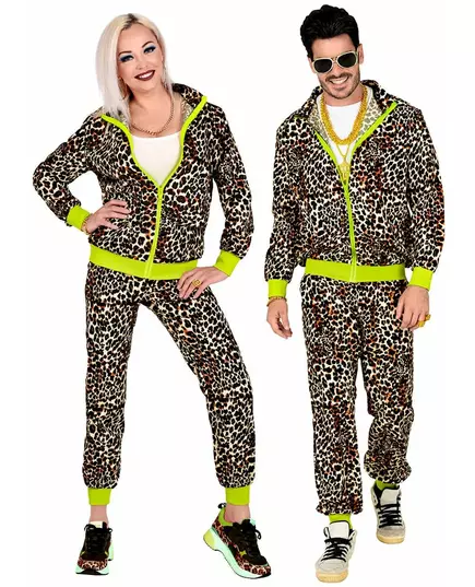 Maskeraddräkt träningsoverall leopard 80-tal vuxen, Storlek: Medium, image 4