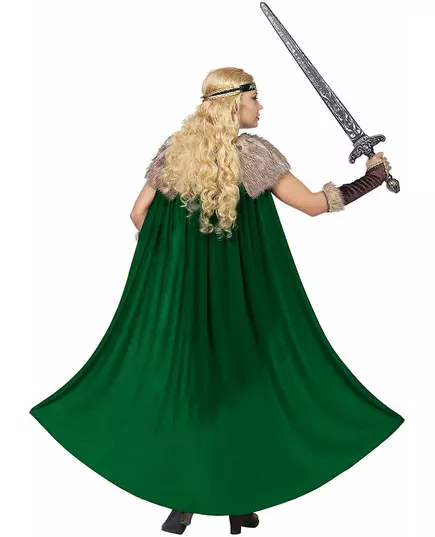 Vikingamaskeraddräkt med päls och cape dam, Storlek: Medium, image 4