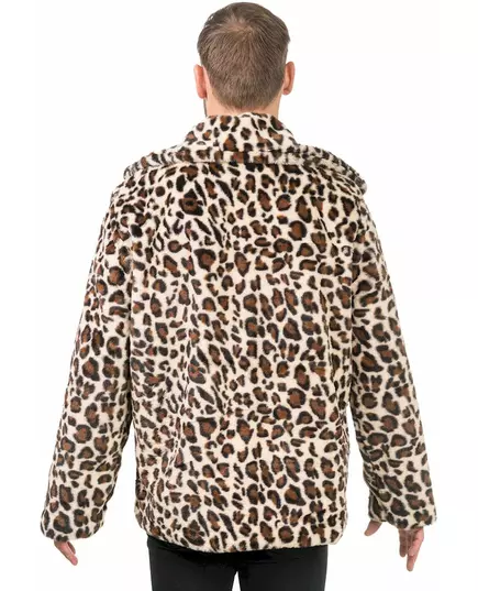 Leopardmönstrad fuskpälsrock för vuxen, Storlek: Medium, image 3