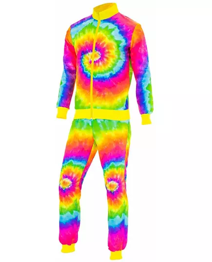 Fluorescerande tie-dye-träningsdräkt för vuxen, Storlek: Medium, image 3