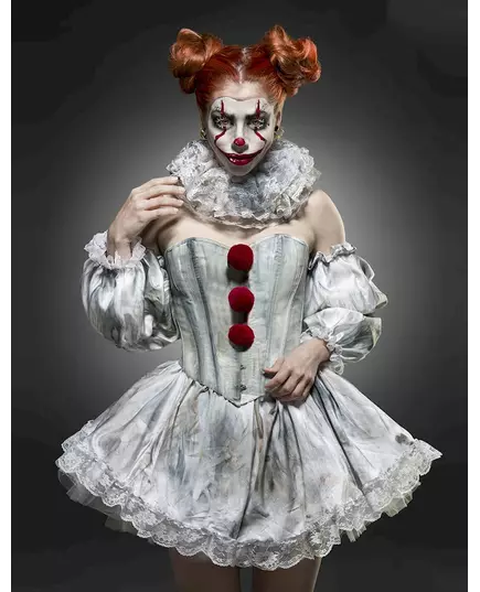 Lyxig sexig maskeraddräkt skrämmande clown dam, Storlek: X-Large (42), image 4