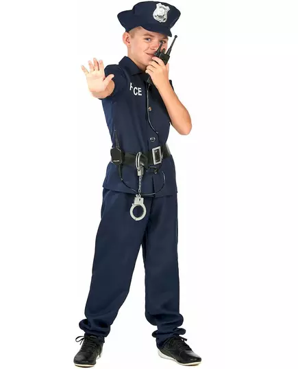Polismaskeraddräkt med korta ärmar barn, Storlek: 7-9 år (120-130 cm), image 4