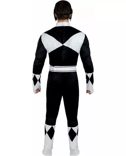 Svart Power Ranger™ maskeraddräkt vuxen, Storlek: Large, image 4